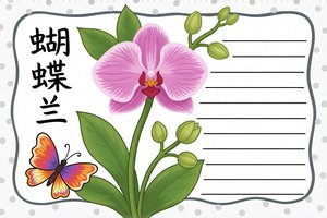 彩色卡通手绘蝴蝶兰小报手抄报简单又漂亮小学生手抄报模板