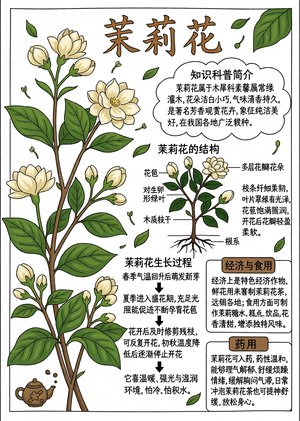 茉莉花小报手抄报简单又漂亮 小学生植物知识手抄报模板