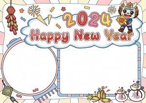 2024春节英语小报模板！简单又漂亮的春节手抄报，适合小学生