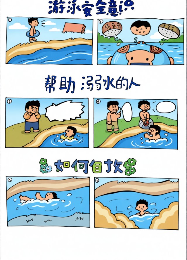 暑期防溺水安全小报简单又漂亮手抄报模板防溺水知识宣传画