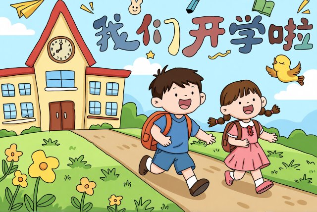 开学小报简单又漂亮！“我们开学啦”主题手抄报模板，适合小学生新学期
