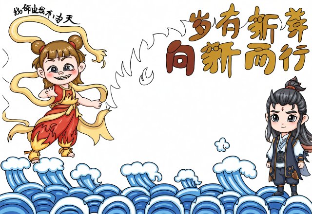 三年级新学期小报简单又漂亮，岁有新芽向新而行手抄报模板