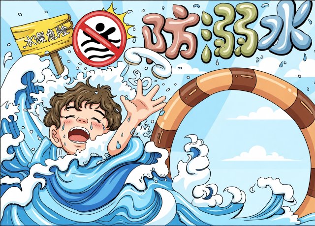 防溺水安全小报手抄报简单又漂亮，防溺水安全教育内容模板，暑假防溺水安全小报图片