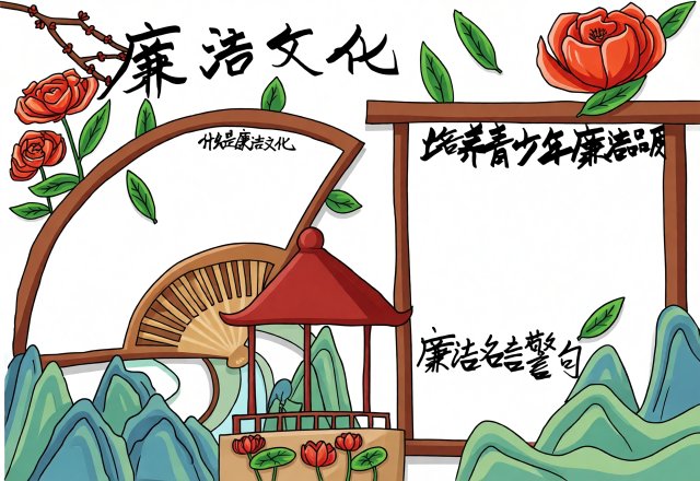 八年级开学第一课廉洁小报简单又漂亮模板，开学季道德与法治手抄报素材