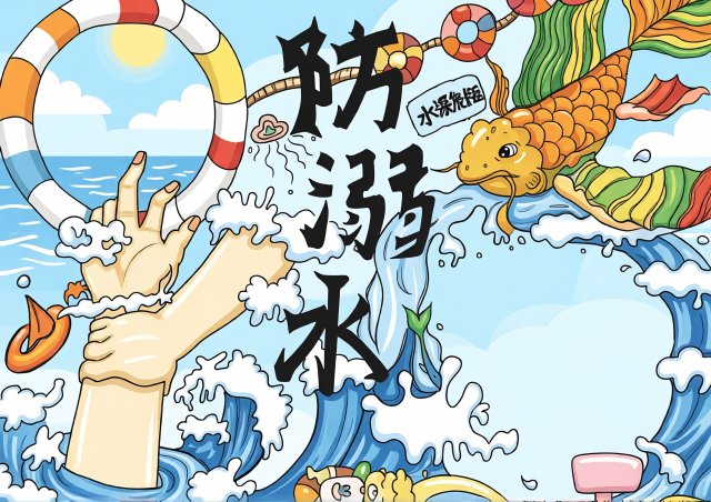 防溺水安全小报手抄报简单又漂亮暑假安全主题小学生手抄报模板