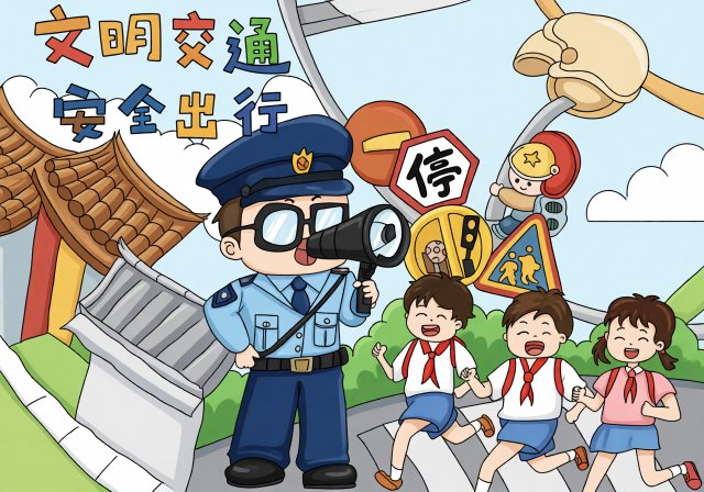 五年级文明交通安全小报模板，简单又漂亮手抄报，安全出行主题设计
