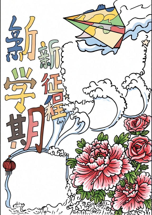 新学期新计划手抄报模板简单又漂亮，开学第一课内容怎么写？开学季小报图片大全