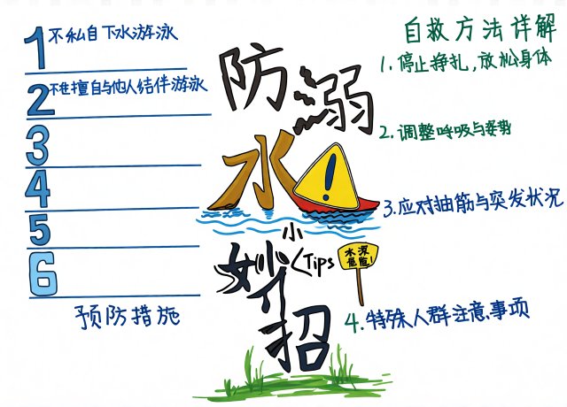 防溺水安全小报简单又漂亮，暑期手抄报模板，防溺水知识手抄报