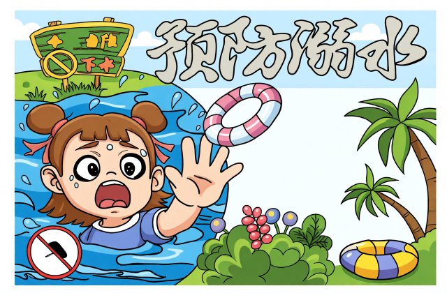 预防溺水手抄报简单又漂亮：夏季防溺水六不准，暑假安全知识小报模板