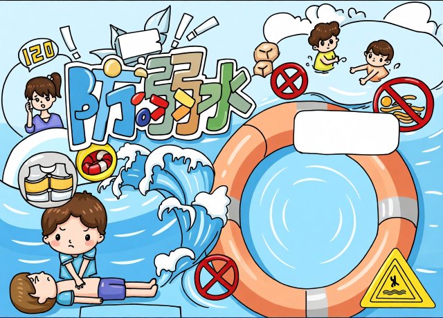 防溺水小报简单又漂亮：珍爱生命预防溺水手抄报模板，中小学生必备安全知识手抄报
