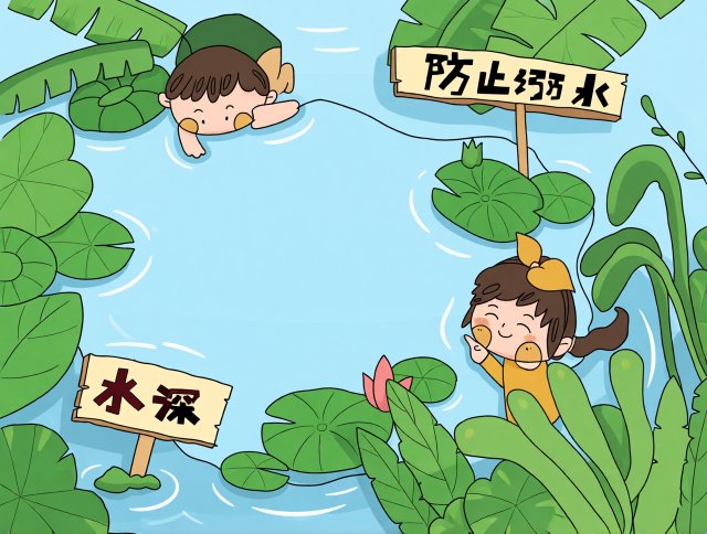 小学生暑假防溺水主题手抄报模板简单又漂亮，防溺水安全小报内容素材