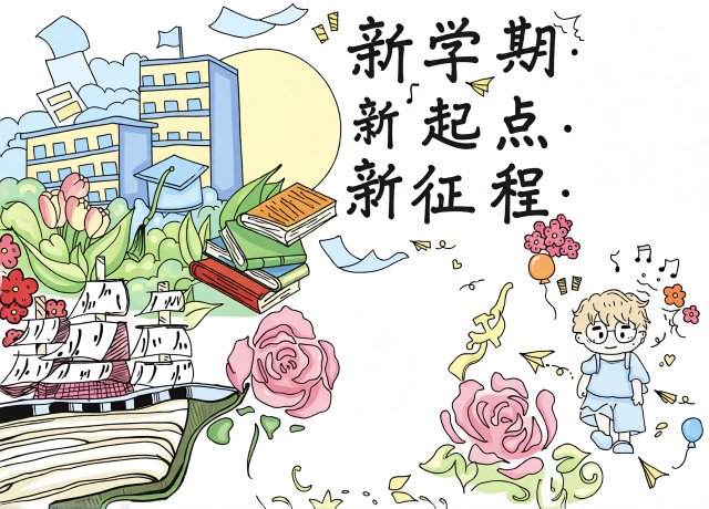 新学期手抄报简单又漂亮！开学季小报模板，适合一年级到六年级