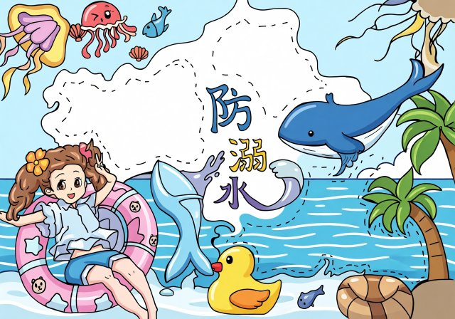 防溺水安全小报简单又漂亮！小学生暑假防溺水手抄报模板，简单又漂亮