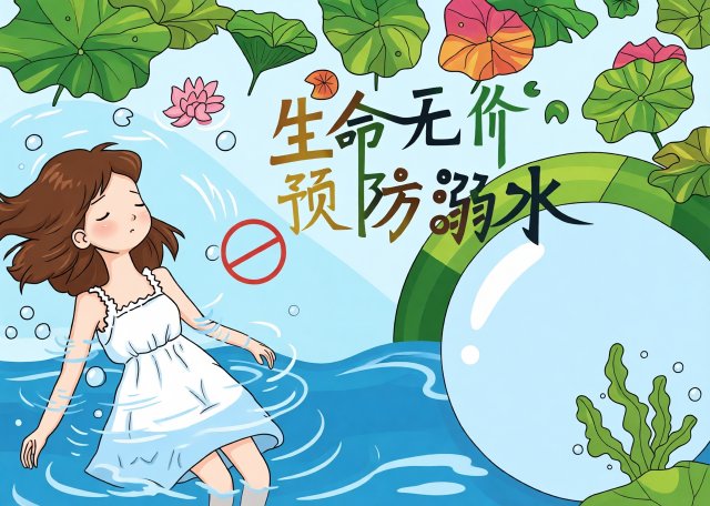 生命无价预防溺水手抄报：简单又漂亮防溺水小报模板，适合中小学生安全教育