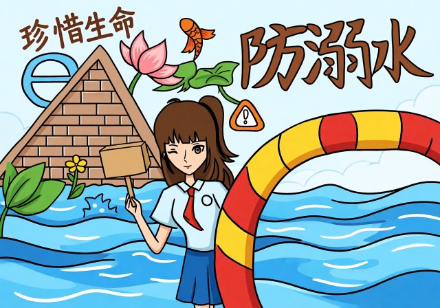 暑期防溺水小报模板：简单又漂亮的防溺水手抄报，筑牢安全堤坝守护生命之花