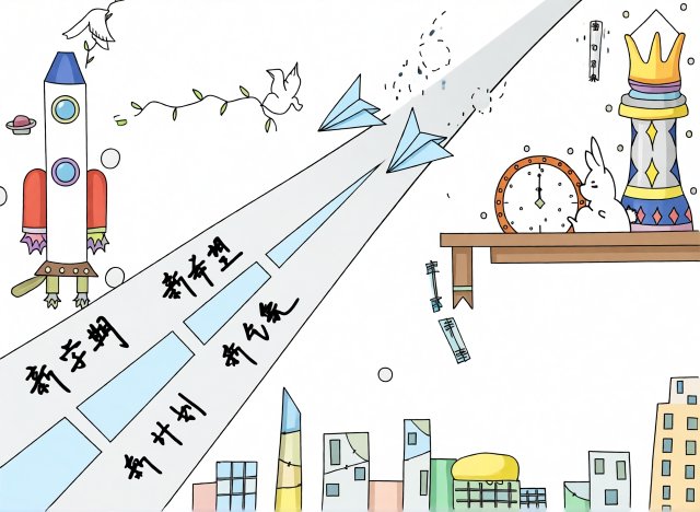 初中新学期手抄报 开学季简单又漂亮模板 新学期新计划