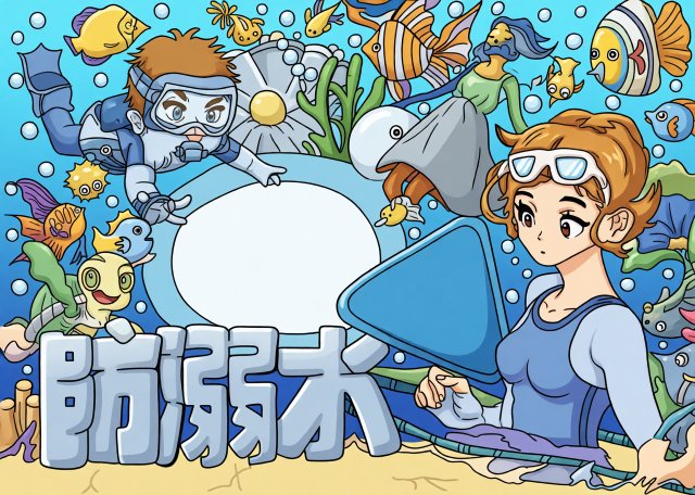 防溺水安全小报手抄报简单又漂亮_暑期安全教育主题模板创意图片
