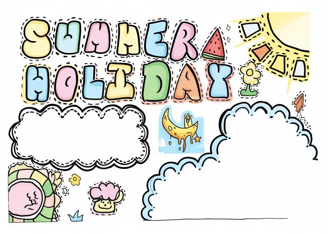 暑假计划英语手抄报简单又漂亮模板，My plan for summer...