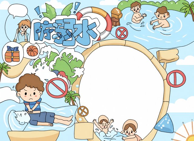 防溺水小报简单又漂亮_小学生预防溺水手抄报模板_简单又好画
