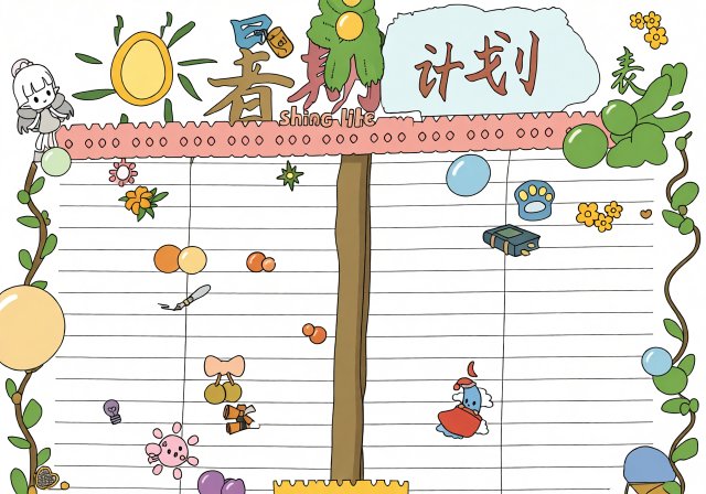暑假计划表手抄报 简单又漂亮 小学生暑期计划小报模板 创意又实用