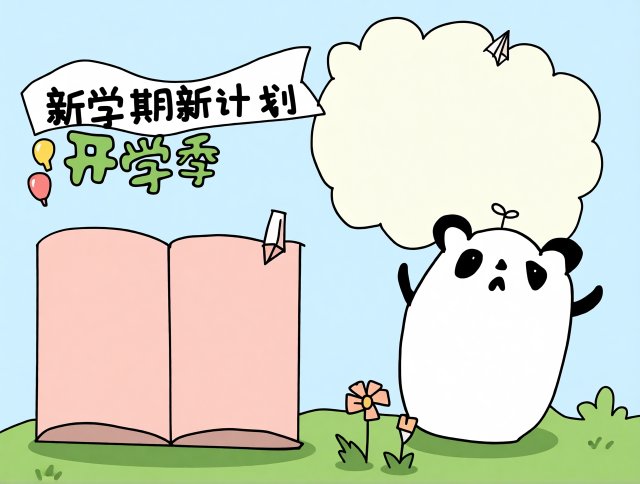 开学季小报模板：新学期新计划简单又漂亮手抄报，适合小学生开学季使用