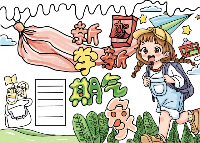 新学期新气象手抄报模板简单又漂亮 开学季小报图片 开学第一课手抄报