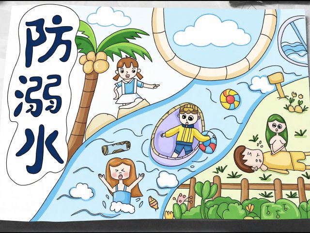 防溺水小报简单又漂亮！暑期安全教育手抄报模板，简单又漂亮防溺小报