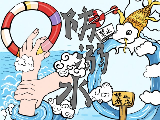 防溺水安全小报简单又漂亮！三年级防溺水手抄报模板，暑期安全教育必备
