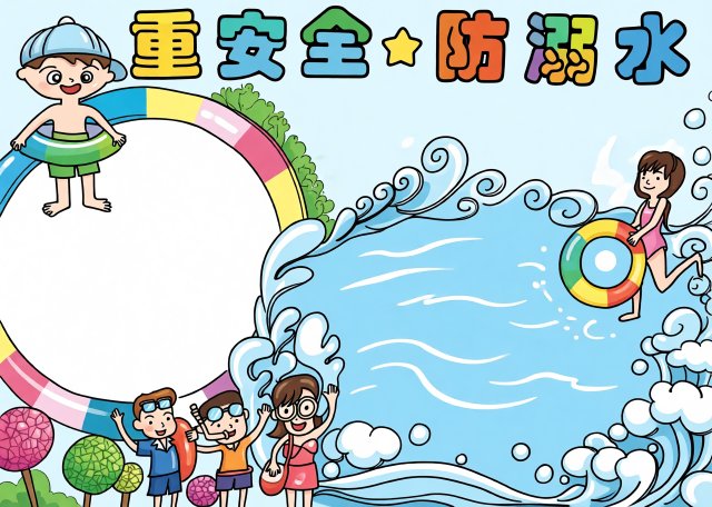 三年级防溺水小报简单又漂亮：珍爱生命预防溺水手抄报模板
