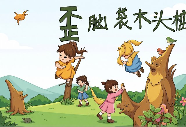 歪脑袋木头桩暑假阅读手抄报简单又漂亮模板，适合小学生二年级