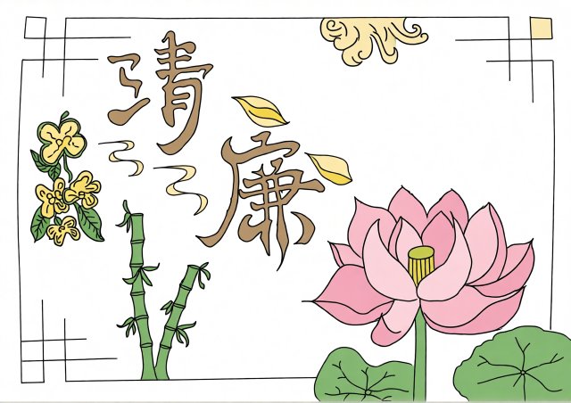 八年级开学第一课廉洁小报模板简单又漂亮，适合初中道德与法治手抄报