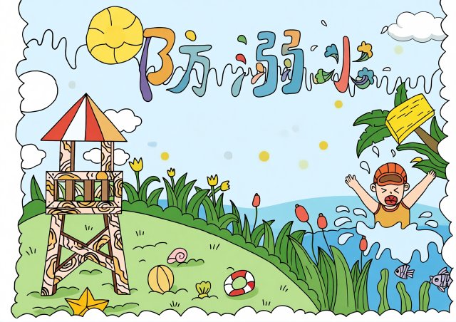 防溺水小报简单又漂亮！三年级防溺水手抄报模板，儿童防溺水安全小报内容大全，...