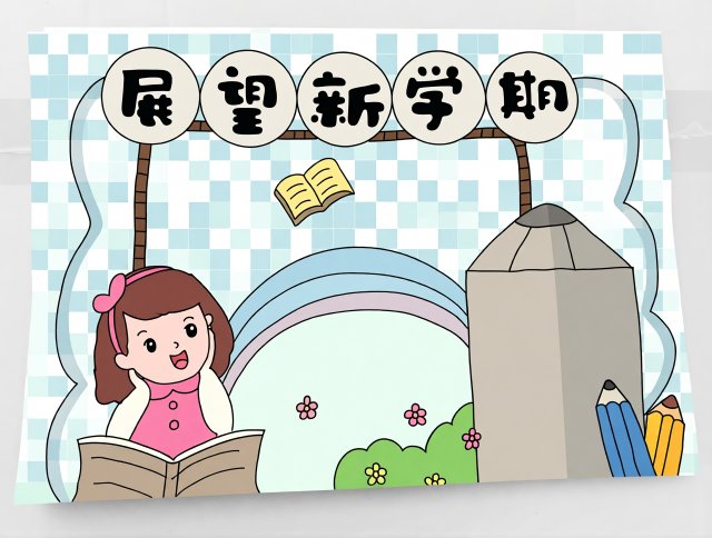 展望新学期手抄报：简单又漂亮！2024开学季必备主题小报模板，学生专属设计