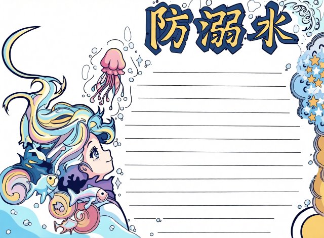 防溺水手抄报简单又漂亮｜七年级防溺水主题小报模板，简单好画