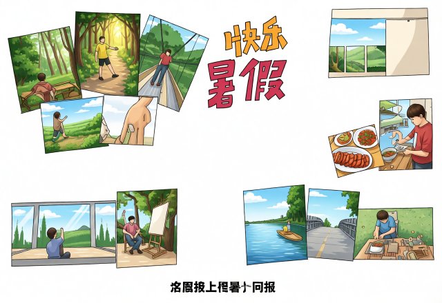 快乐暑假生活手抄报模板：简单又漂亮！我的暑假生活小报怎么画？