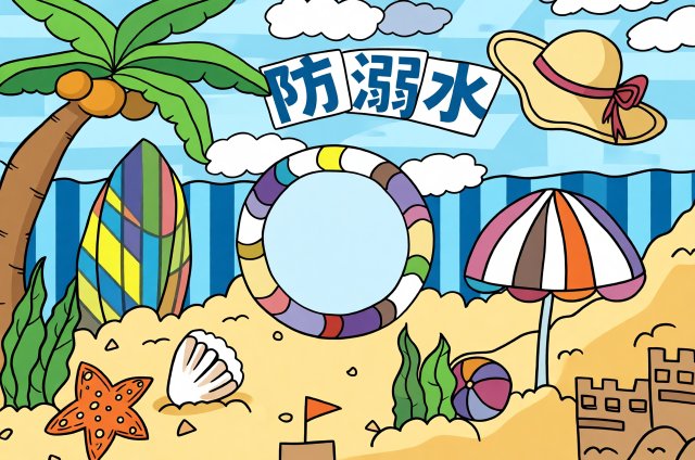 夏季防溺水安全小报图片，简单又漂亮的手抄报模板，适合学生暑假安全教育