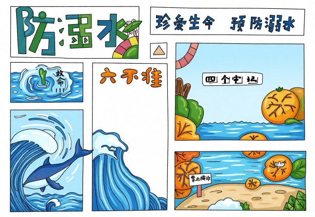 防溺水手抄报简单又漂亮_暑期防溺水小报模板_珍爱生命预防溺水_暑假安全小报