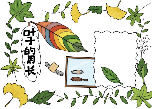 三年级数学暑假小报：树叶的周长手抄报，简单又漂亮，数学知识趣味学