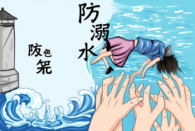 防溺水安全小报简单又漂亮，暑假安全教育手抄报模板，防溺水手抄报图片
