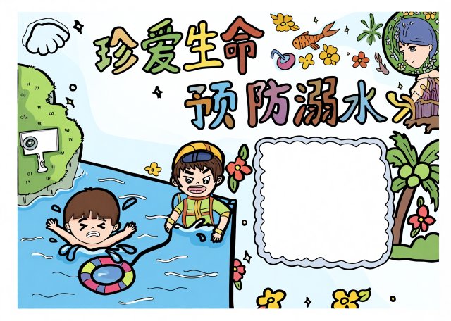 珍爱生命预防溺水小报手抄报简单又漂亮模板图片