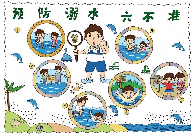 防溺水安全小报简单又漂亮：预防溺水六不准手抄报三年级模板