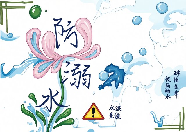 防溺水手抄报简单又漂亮：小学生暑期安全教育主题模板，预防溺水知识