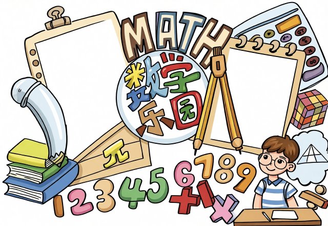 简单又漂亮！小学生暑假数学手抄报模板，简单好看，适合一二三年级