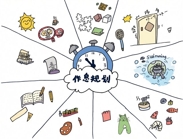 暑假计划表小报手抄报：作息规划简单又漂亮，二年级英语模板