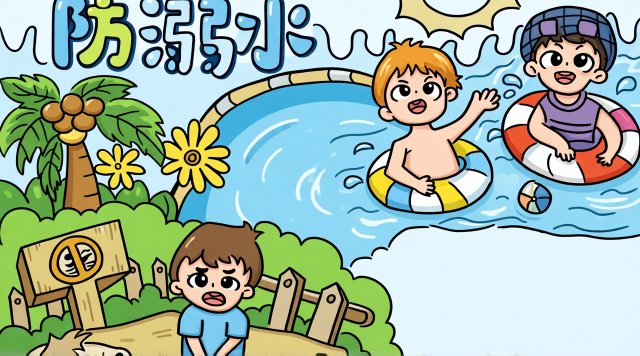 防溺水手抄报简单又漂亮 暑期安全知识小报 校园安全教育模板