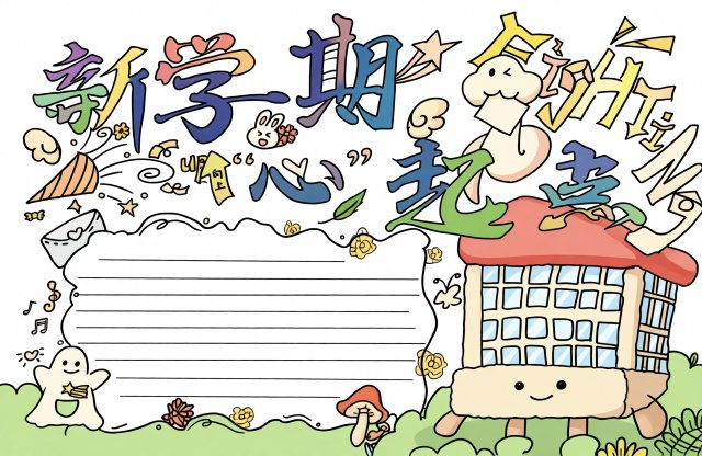 新学期手抄报简单又漂亮模板_开学小报一年级简单又漂亮