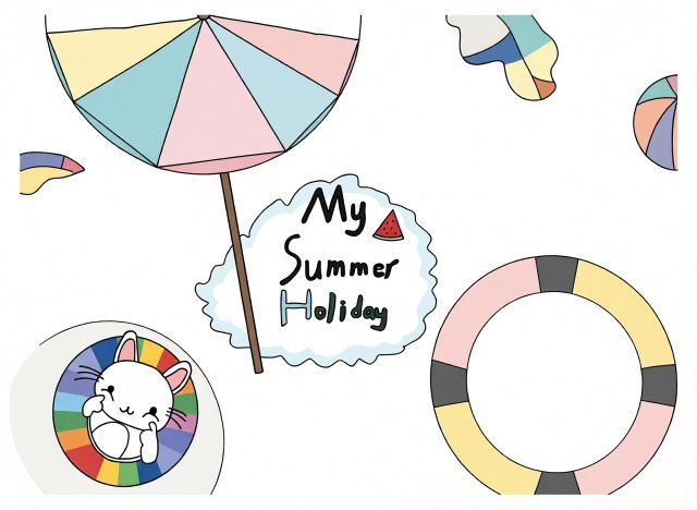 暑假英语小报简单又漂亮模板：My Summer...