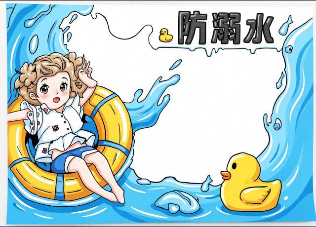 防溺水安全小报简单又漂亮，七年级防溺水手抄报模板，暑假安全教育手抄报内容推荐