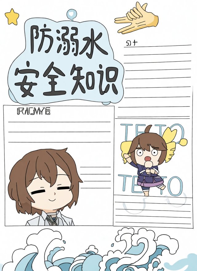 防溺水安全小报简单又漂亮，小学生防溺水安全知识手抄报模板，暑假必备安全教育手抄报