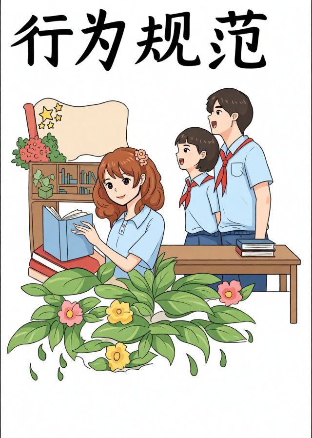 七年级行为规范手抄报简单又漂亮，新学期新气象小报模板，学生开学必备